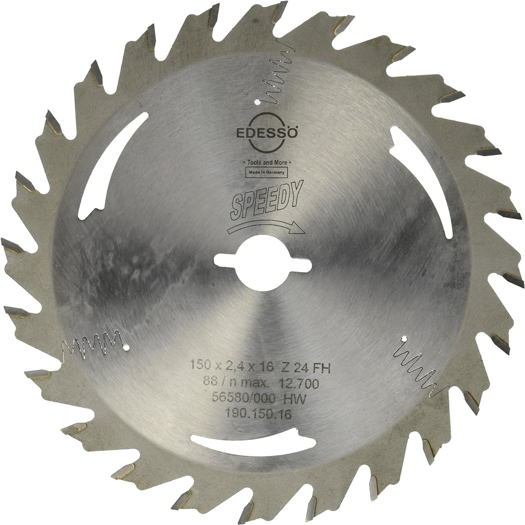 Edessö 19015016 HM-Kreissägeblatt Präzision 2 KN HW 150x2,4/1,6x16 Z=24 FH, Silber