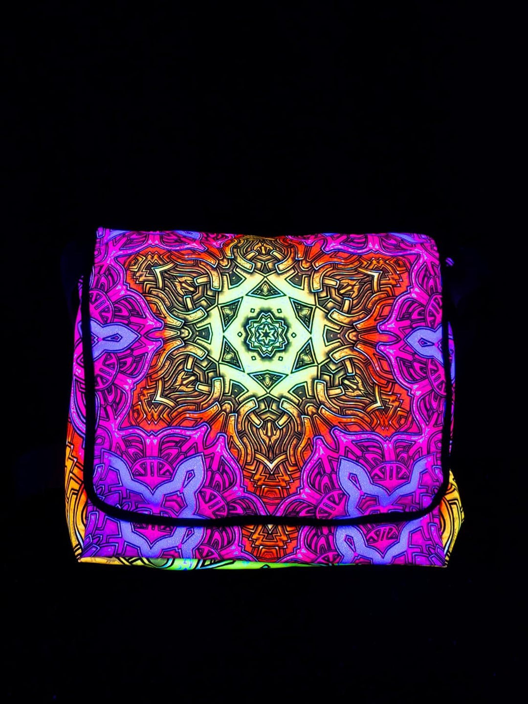 PSYWORK Schwarzlicht Umhänge Tragetasche Neon Shining Star Neon UV-aktiv wasserabweisend