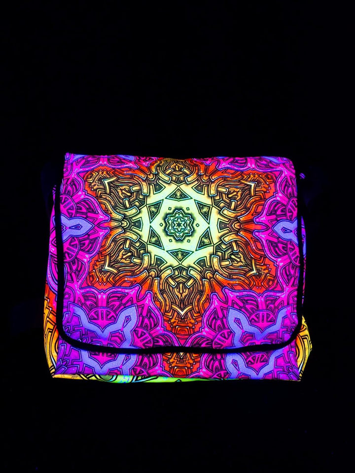 PSYWORK Schwarzlicht Umhänge Tragetasche Neon Shining Star Neon UV-aktiv wasserabweisend