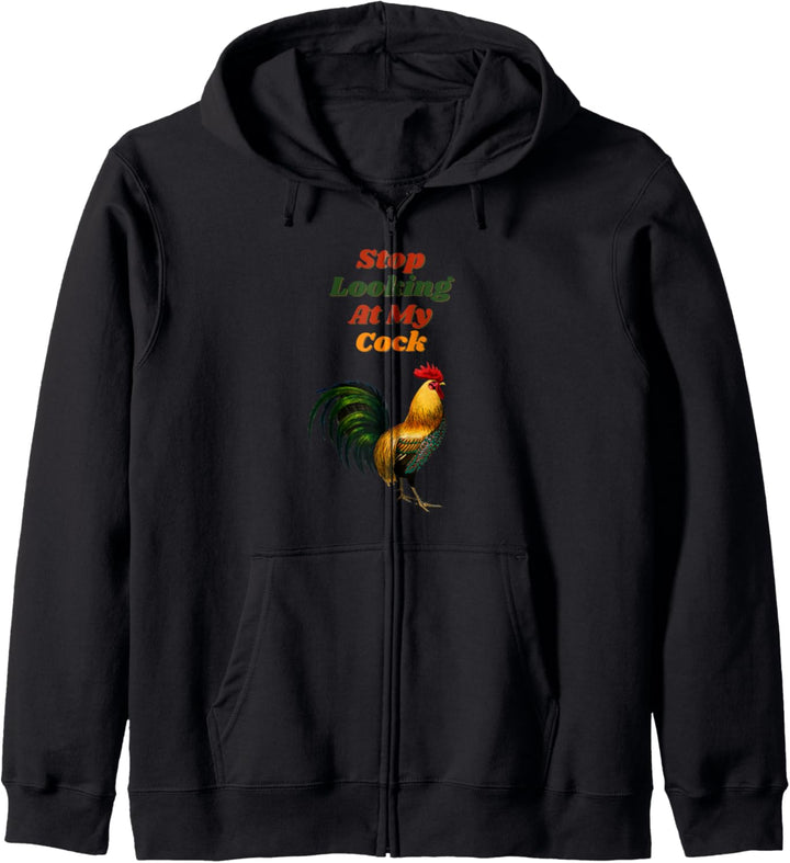 Stop Looking At My Cock, cleveres und lustiges Design, Geschenkidee Kapuzenjacke