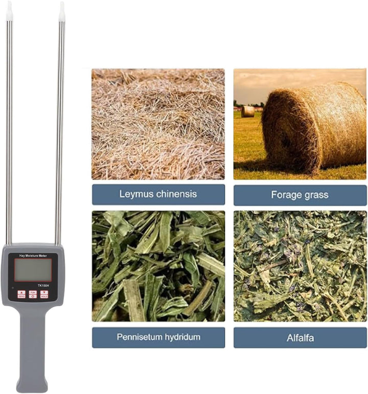 Tragbares Heu Feuchtigkeitsmessgerät, Präziser Heu Tester mit Sonde Zur Überwachung und Sicherstellu