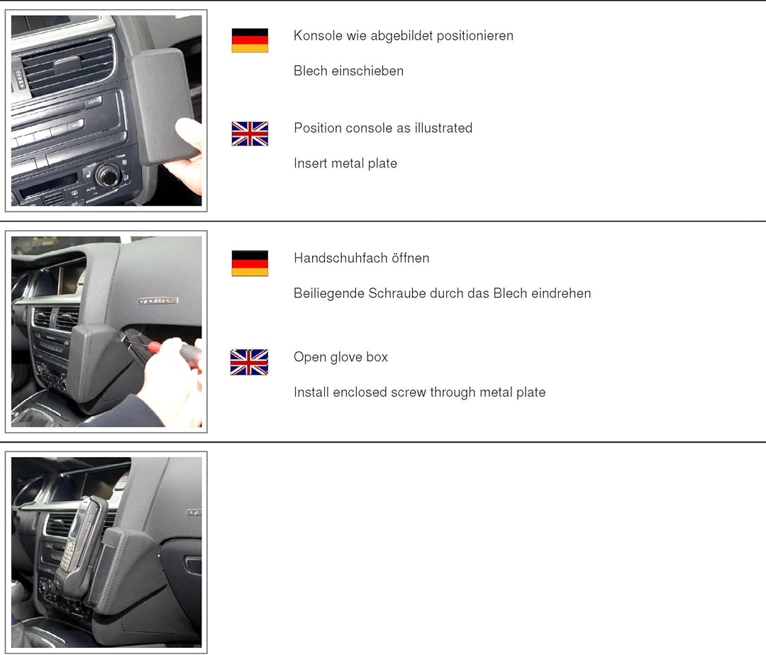 KUDA 093480 KFZ Schwarz Halterung, schwarz
