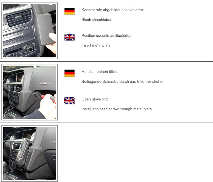 KUDA 093480 KFZ Schwarz Halterung, schwarz