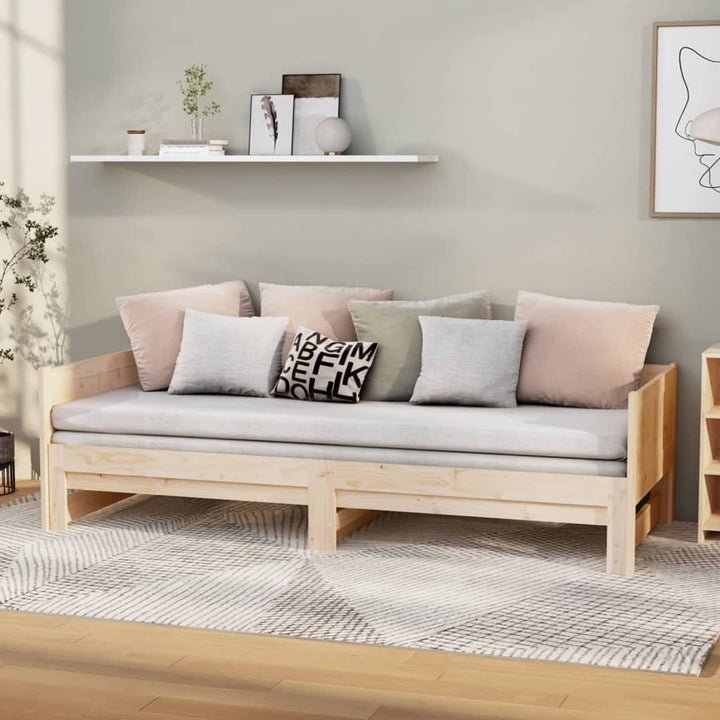 Tidyard Ausziehbares Tagesbett Sofa Sofabett Schlafsofa Bett Bettgestell Bettrahmen Bettsofa Doppelb