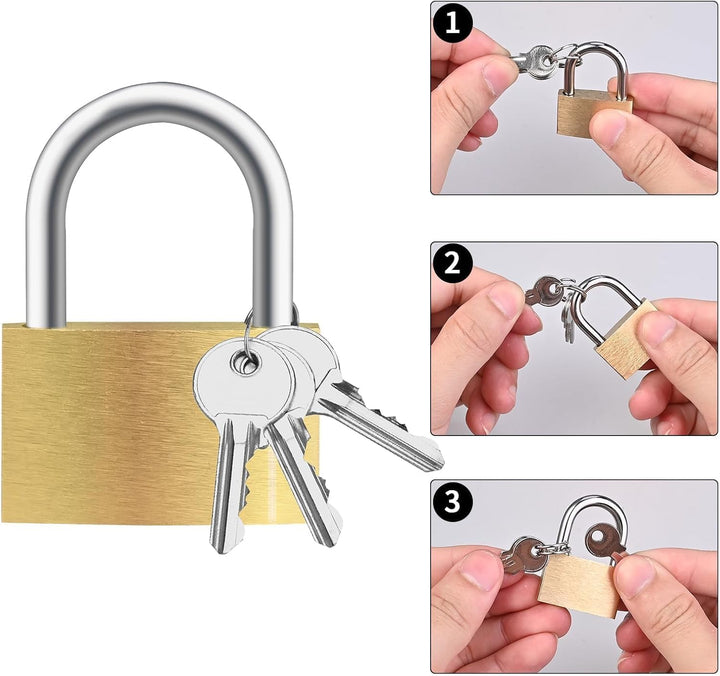 8 Stück Vorhängeschloss, kleine Schlösser mit Schlüssel 30 mm, Messing Vorhängeschloss Gleichschlies