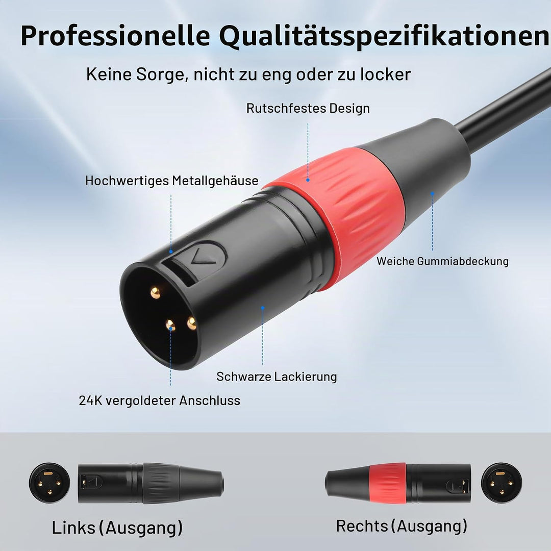 SinLoon USB-A Stecker auf Dual XLR Stecker Audiokabel Mit eingebautem 32-Bit/384-kHz-DAC-Chip Stereo