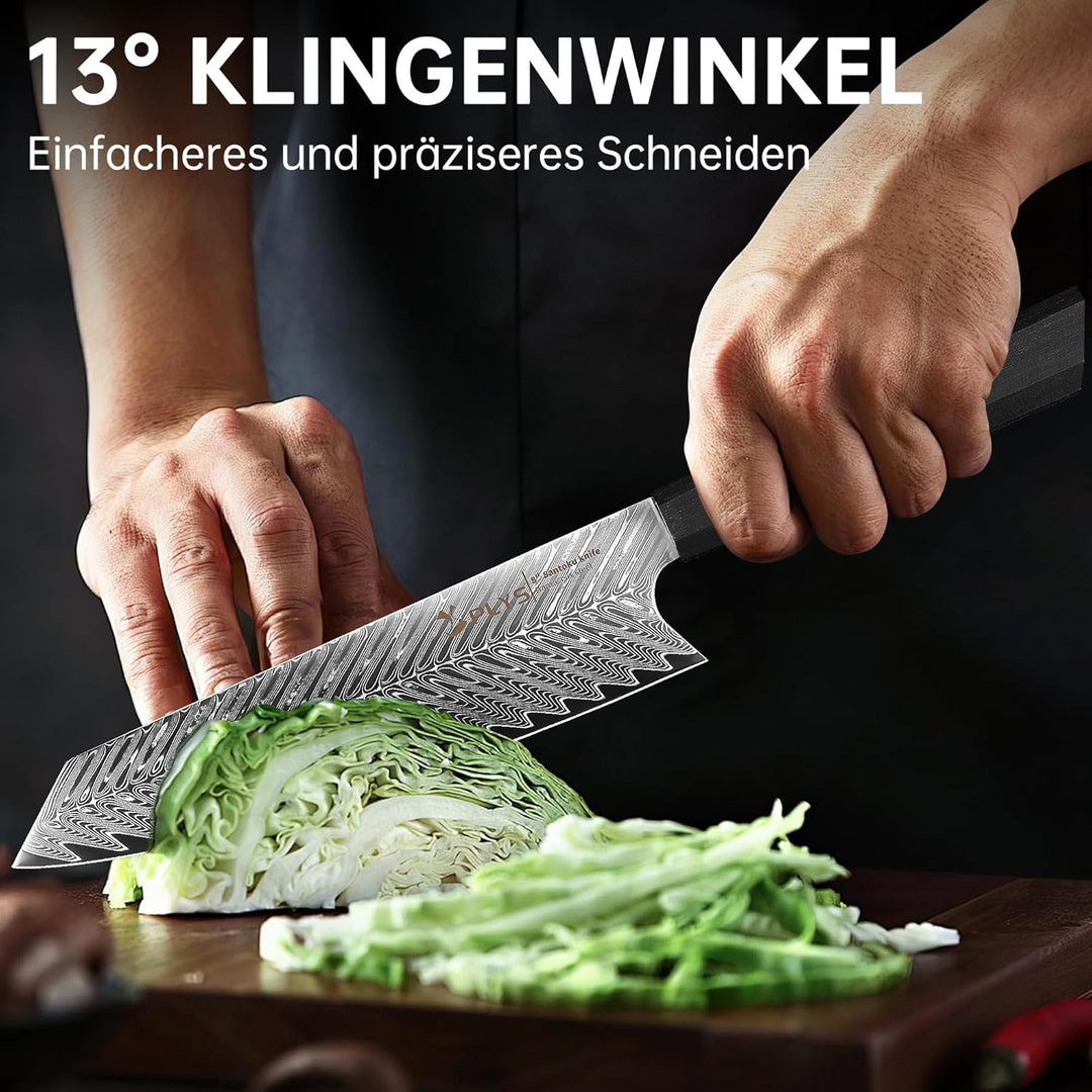 Plys Kiritsuke Damastmesser, 20 cm Japanisches Kochmesser Küchenmesser