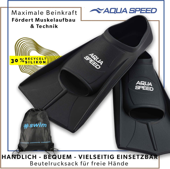 Aqua Speed Kurze Schwimmflossen für Erwachsene und Kinder I HIGH TECH | weiche Trainingsflossen I le
