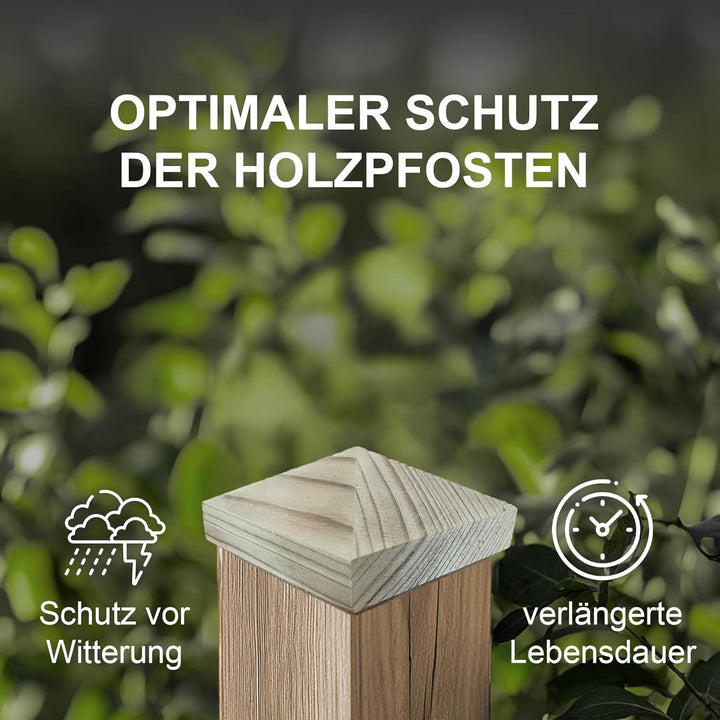 1-10 Stück h2i Pfostenkappen Holz Pyramide Grösse: / 80 mm / 100 mm / 130 mm (3) - 10 Stück 130 x 13