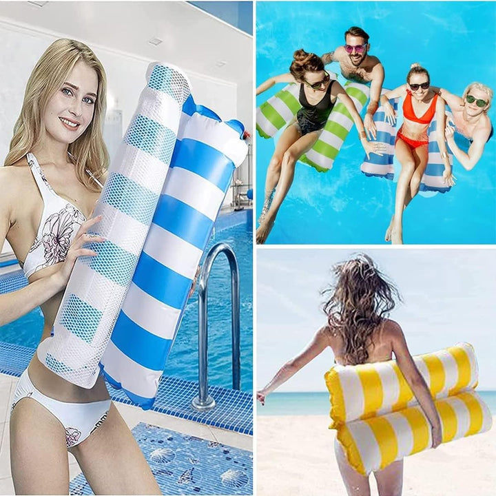 Wasserhängematte,2pcs Aufblasbares Schwimmbett Pool für Erwachsene, Sommerspiele, Strandparty, zusam