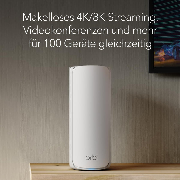 NETGEAR Orbi 770-Serie Tri-Band WiFi 7-Mesh-Netzwerksystem (RBE773) Router mit 2 Satelliten-Repeater