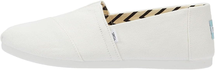 TOMS Herren Alpargata aus Recycelter Baumwolle Flache Slipper 47.5 EU Weiss, 47.5 EU Weiss