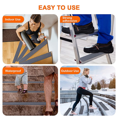 OQingluan Antirutsch Klebeband Treppe, 10cm*18m, Rutschfest Streifen mit Selbstklebend, Anti-Rutsch