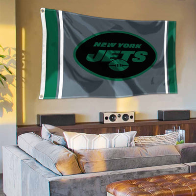 New York Jets Blackout Sideline Flagge für drinnen und draussen, 90 x 150 cm