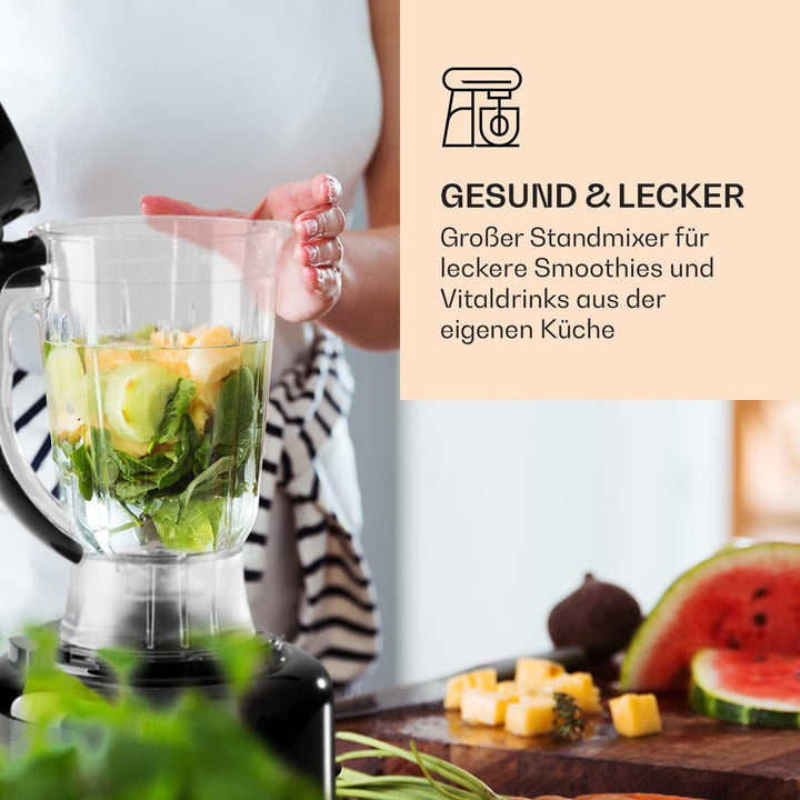 Klarstein Luca Multifunktionsmixer Standmixer Zerkleinerer Küchenreibe Saftpresse Food Processor, 10