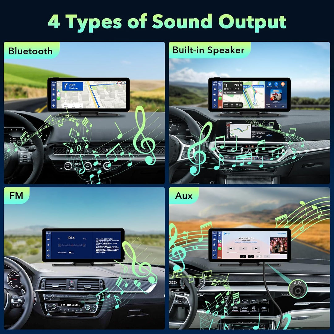 LAMTTO Wireless CarPlay Android Auto Display, 6,86 Zoll Touchscreen Auto Radio Bluetooth mit Hinterk