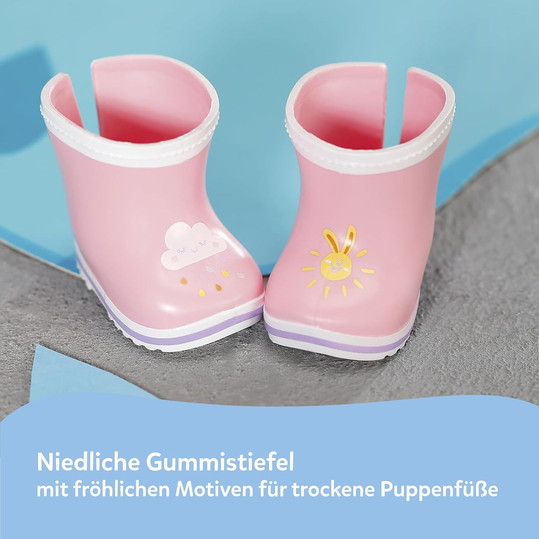 Baby Born Regen-Oufit mit Regenmantel, Regenhose und Gummistiefeln für 43 cm Puppen