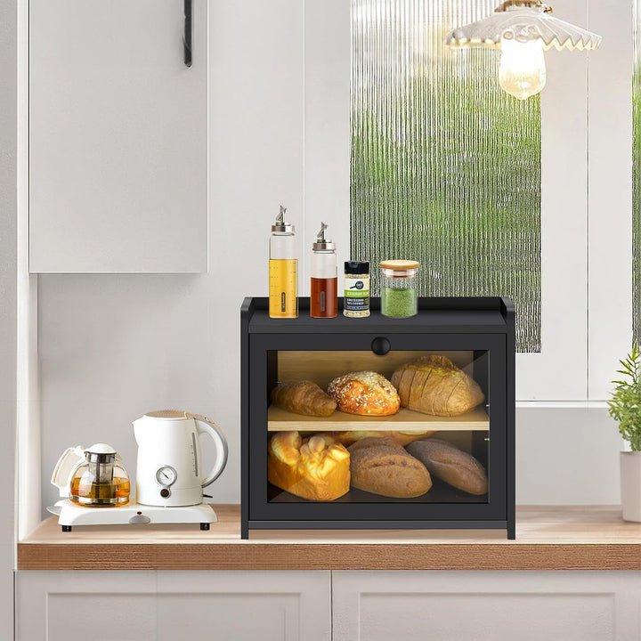 RayLove Bambus Brotkasten, Hölzerner Brotkastens, 2-Lagiger Brotbehälter, Verwendet für Die Lagerung