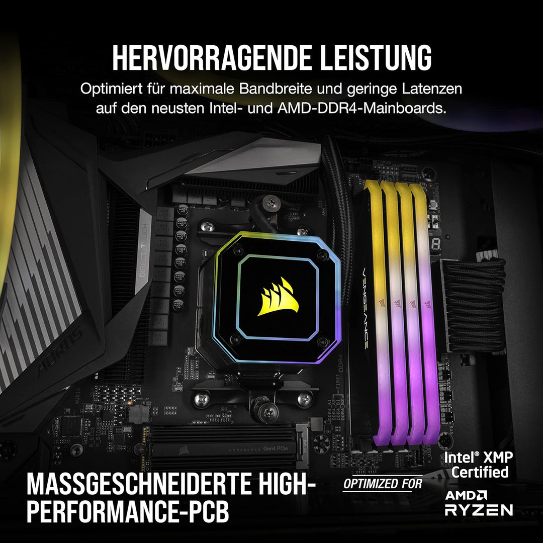 Corsair Vengeance RGB RS 8 GB (1 x 8 GB) DDR4 3.200MHz C16 Arbeitsspeicher (Dynamische RGB-Beleuchtu