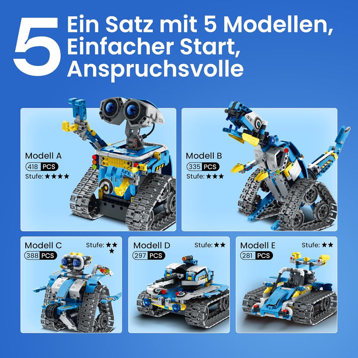 Sillbird Technik Roboter Kinder Bauspielzeug, Programmierbarer Roboter Bausatz, Ferngesteuerte Robot