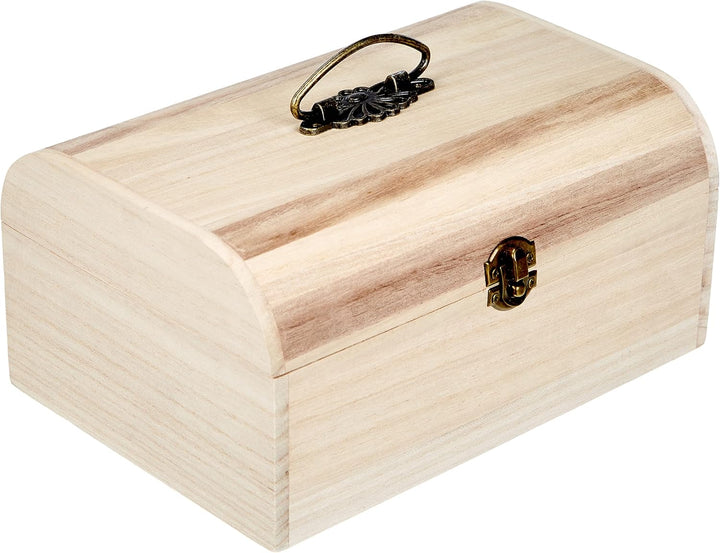 Rayher 6166500 Holz-Koffer mit Antikbeschlag, 24,5x16,5x11,5 cm Normal 24,5 x 16,5 x 11,5 cm, Normal
