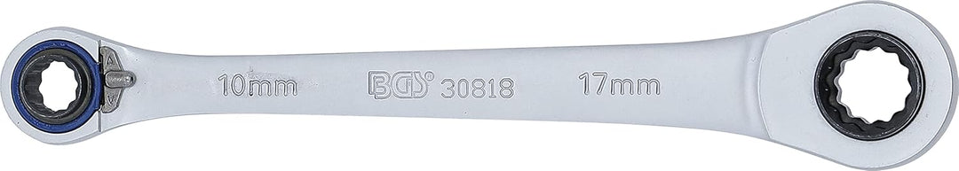 BGS 30818 | Ratschen-Ringschlüssel "4 in 1" | SW 10 x 12, 14 x 17 mm
