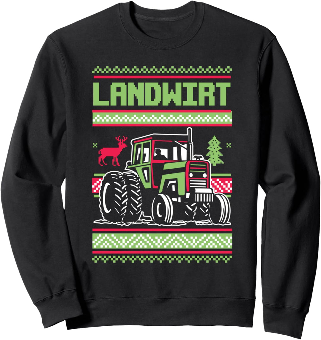Traktor Ugly Christmas Weihnachtsfeier Motiv Sweatshirt