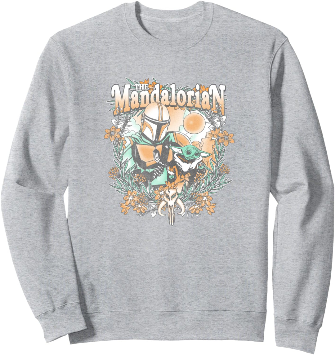 Star Wars: The Mandalorian & The Child Floral Portrait Sweatshirt