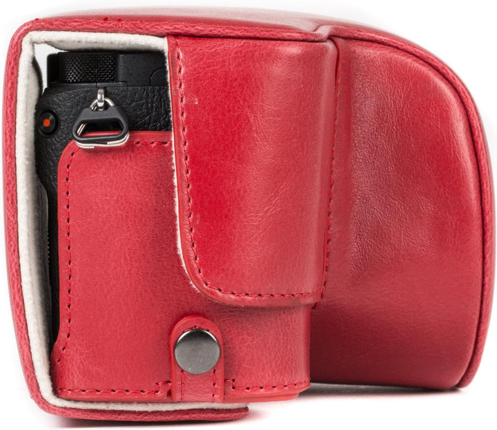 MegaGear Sony Alpha A6500 (16-50 mm) Ever Ready Leder Kamera-Case mit Trageriemen und Batteriezugang