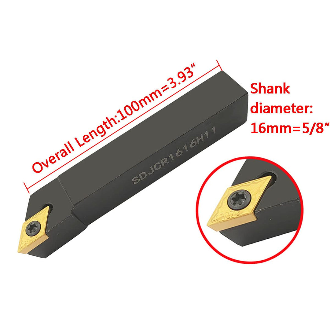 1,6 cm Bohrstange SDJCR1616H11 + SDJCL1616H11 Drehmaschine Aussendrehwerkzeughalter mit 10 Stück DCM