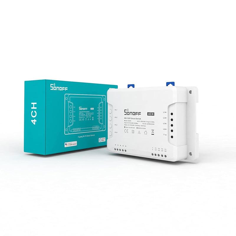 SONOFF 4CHR3 4-Gang Wi-Fi Smart Switch, 3 Arbeitsmodi Mit Selbsthemmung, Verriegelung Und Inching-Mo