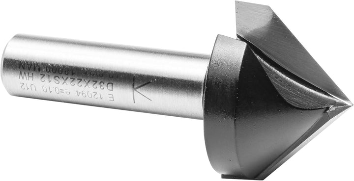 ENT 12094 V-Nutfräser und Schriftenfräser HW, Schaft (S) 12 mm, Durchmesser (D) 32 mm, NL 23,5 mm, E