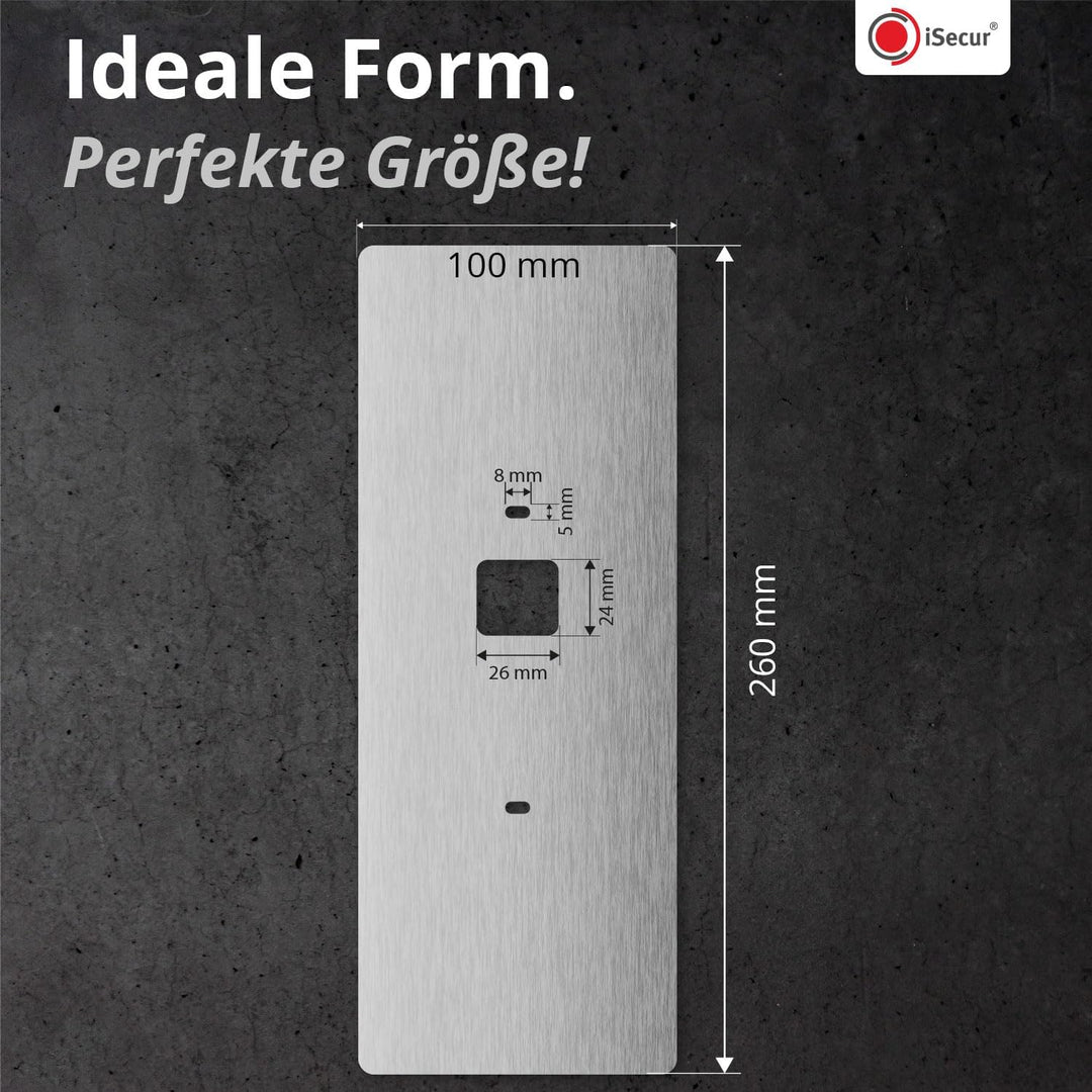 iSecur Blende passend für Eufy Videotürklingel aus Edelstahl I Video-Doorbell I Klingelschild I 100