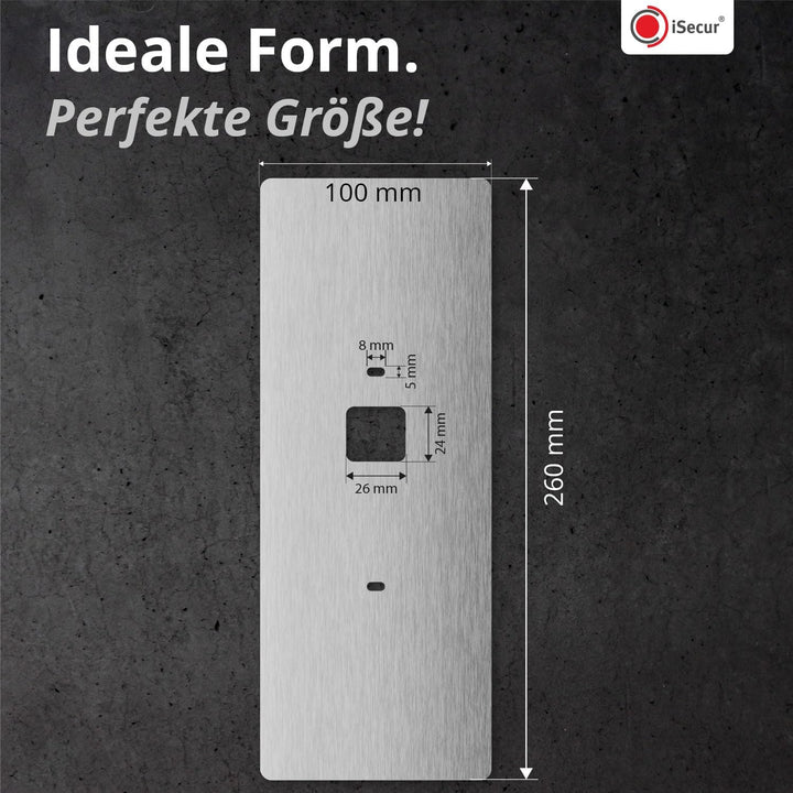 iSecur Blende passend für Eufy Videotürklingel aus Edelstahl I Video-Doorbell I Klingelschild I 100