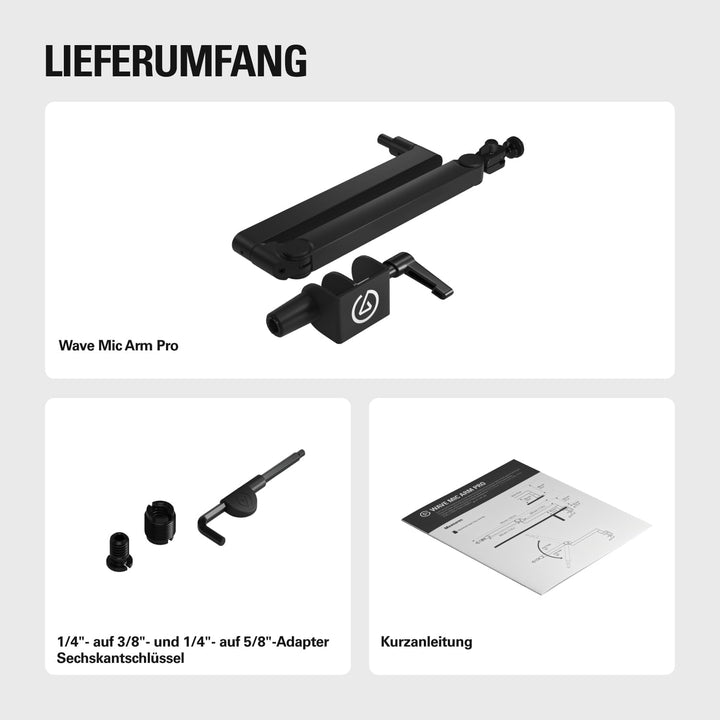 Elgato Wave Mic Arm Pro – 360° drehbarer Mikrofonarm mit niedrigem Profil und Gasfeder, kompatibel M