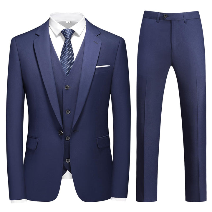 KUDMOL Herren 3-Stücke Anzug Business EIN Knopf Smoking Anzug für Männer Smoking Klassische Blazer W