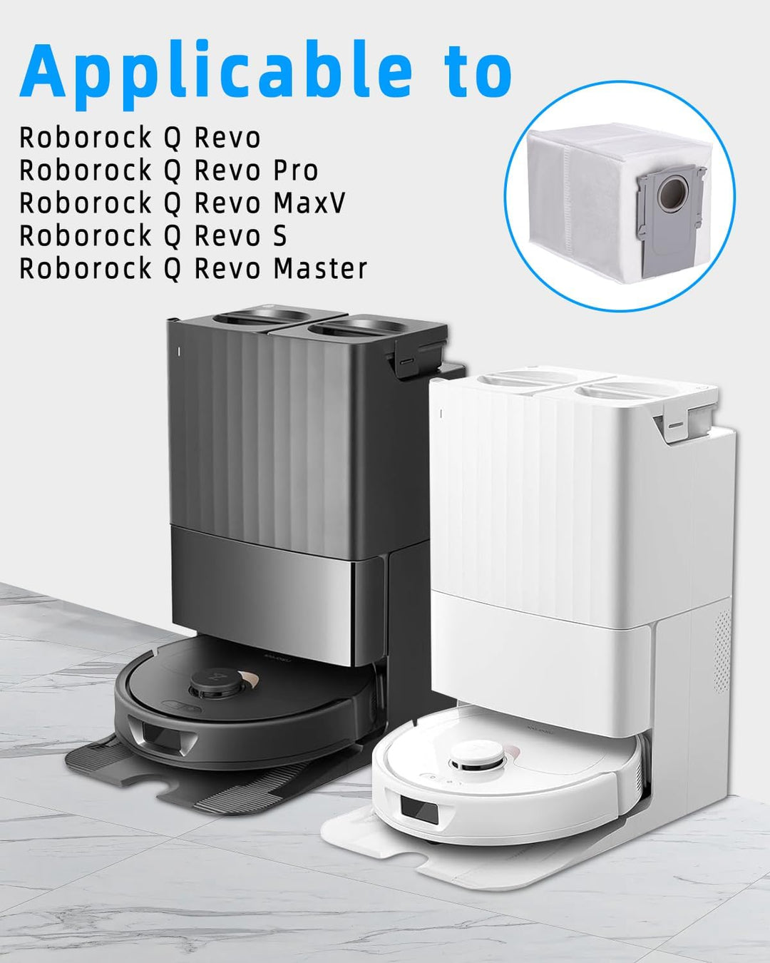 20 Stück Staubbeutel Zubehörset für Roborock Q Revo/Qrevo Pro/Qrevo MaxV/Qrevo S/Qrevo master Robote
