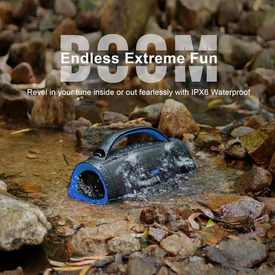 DOSS Extreme Boom+ Bluetooth Lautsprecher Draussen mit Wasserdichter IP67, 100W Stereo Sound, 10400m