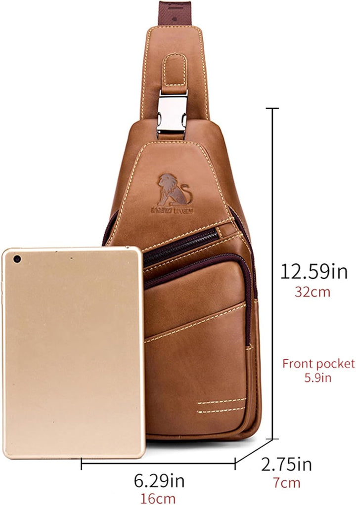 pundarika Leder Brust Tasche Männer Leder Umhängetasche Business Freizeit Crossbody Tasche Reise Arb