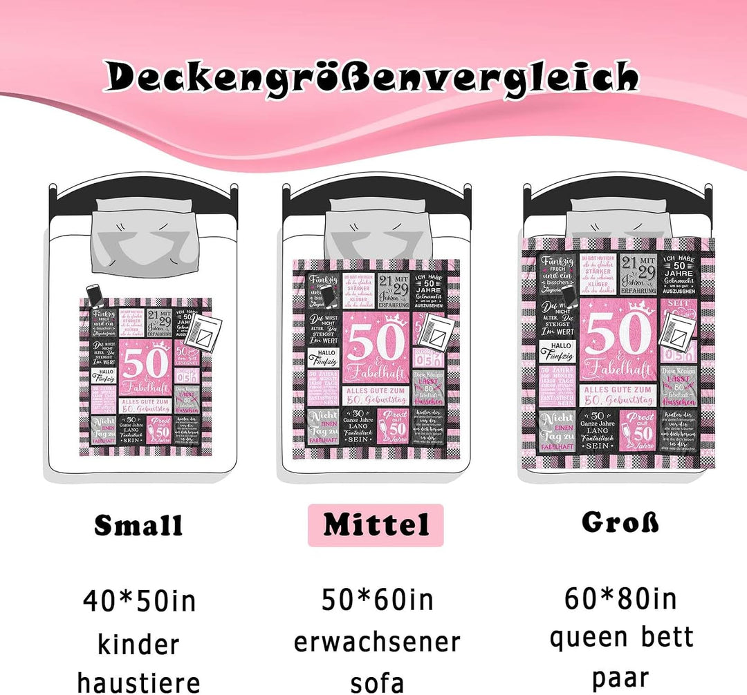 50 Geburtstag Frau, Geschenke zum 50 Geburtstag Frau, Geburtstagsgeschenk für Frauen 50, Deko 50 Jah