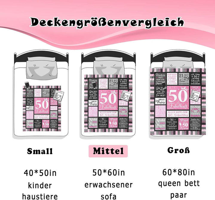 50 Geburtstag Frau, Geschenke zum 50 Geburtstag Frau, Geburtstagsgeschenk für Frauen 50, Deko 50 Jah