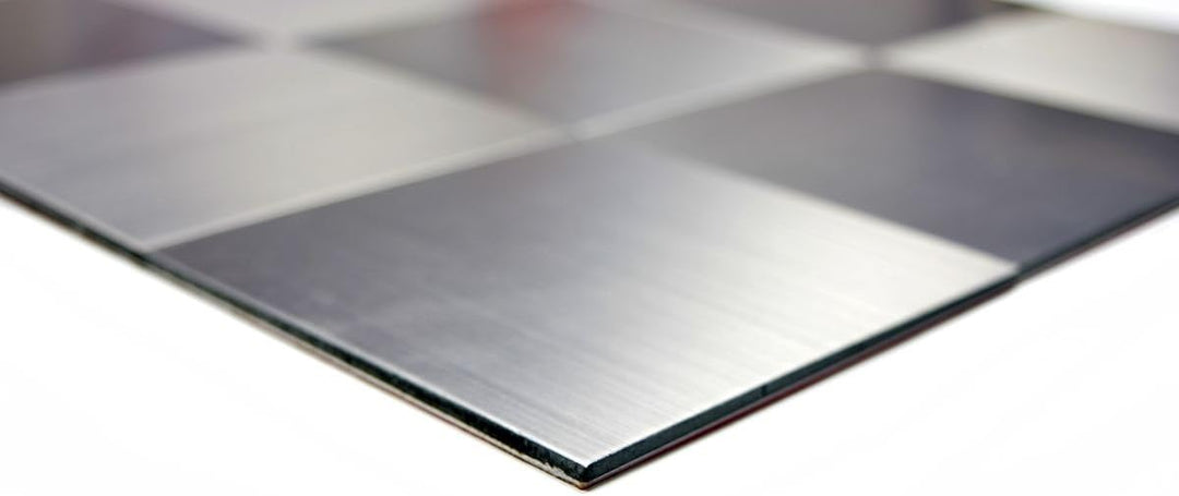 Mosaik Fliese selbstklebend Aluminium silber metall für WAND KÜCHE FLIESENSPIEGEL THEKENVERKLEIDUNG