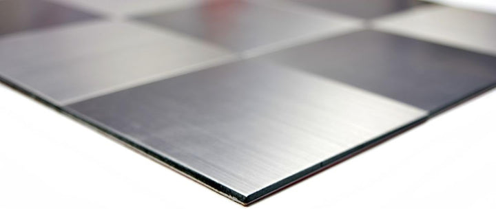 Mosaik Fliese selbstklebend Aluminium silber metall für WAND KÜCHE FLIESENSPIEGEL THEKENVERKLEIDUNG