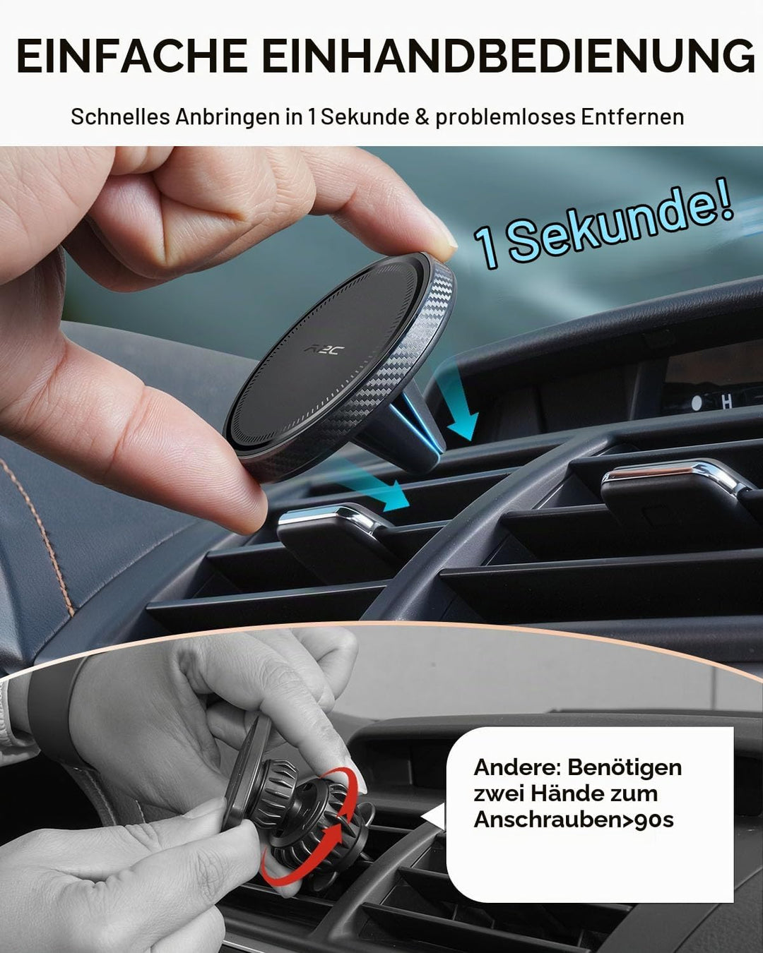 A2C Handyhalterung Auto Lüftung für Magsafe [17*N54 Magnet &amp; Ultra-Stabiler] Universal Autohalterung
