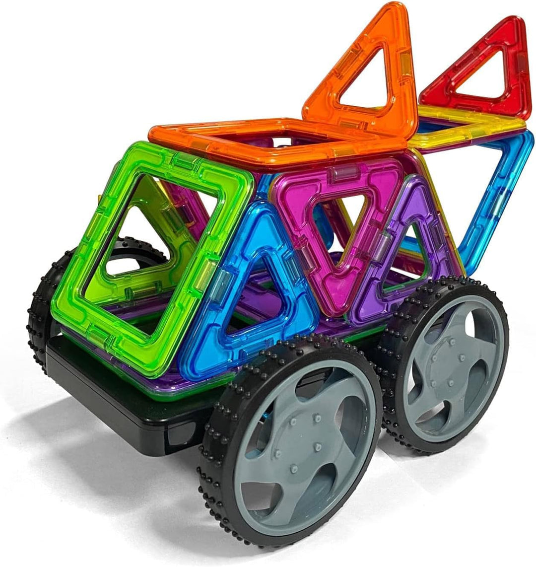 Magnetische Bausteine MK-19 “Das Rennen-2” mit Rädern – Magnetbau-Set 19-teilig, Magnetbausteine, id