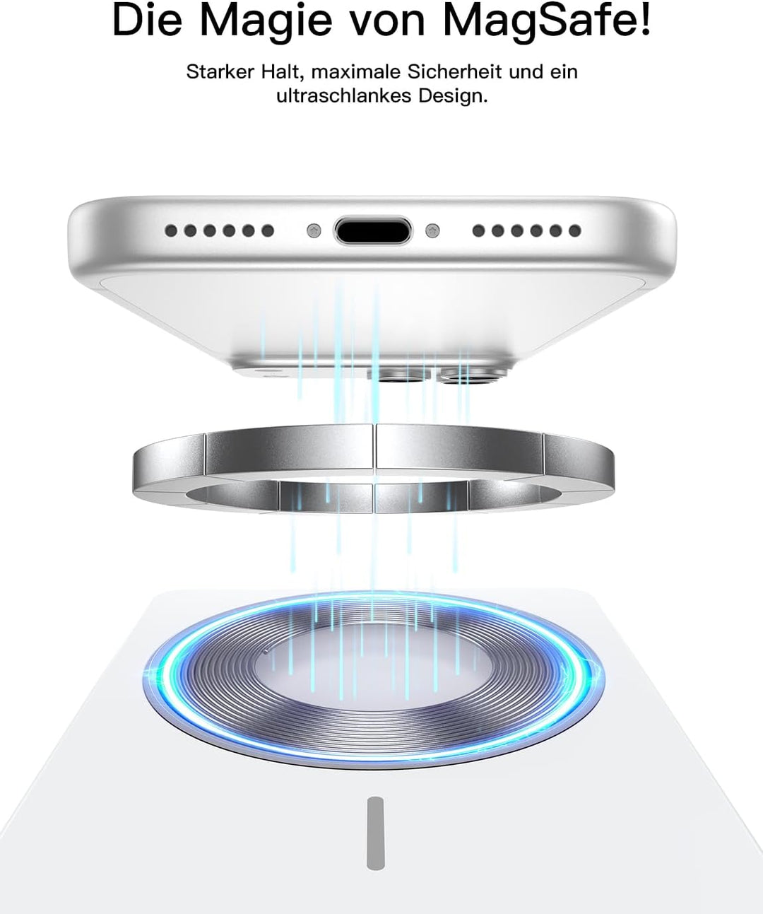 Powerbank Power Bank für MagSafe Slim Dünn 5000mAh Qi2 15W Max Digitalanzeige Schlank Schnellladen M
