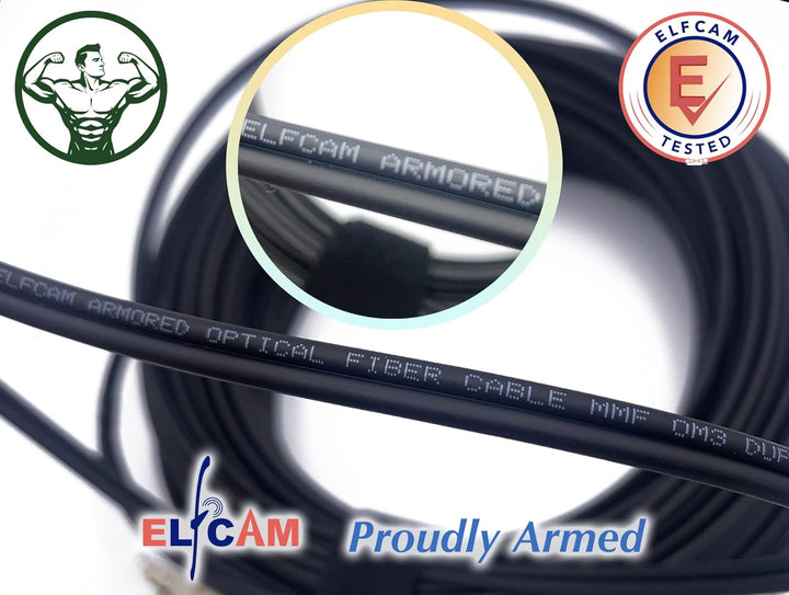 Elfcam® - 35m Gepanzerte Glasfaser-kabel LC/UPC auf LC/UPC OS2 Duplex Singlemode 9/125µm LSZH, LWL-K