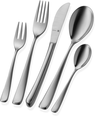 WMF Vision Besteck Set 12 Personen, 66 teilig, 60 Teile mit Servierbesteck, Hohlheftmesser, Cromarga