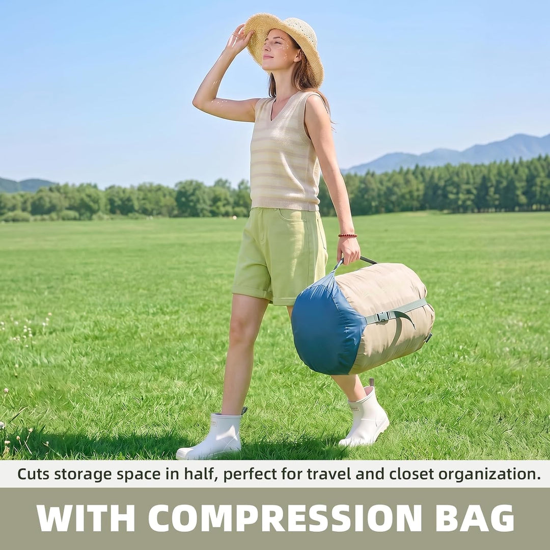BISINNA 0°C Schlafsack mit abnehmbarem Bezug – Kompakt 4 Jahreszeiten 2.5kg, 2.5kg