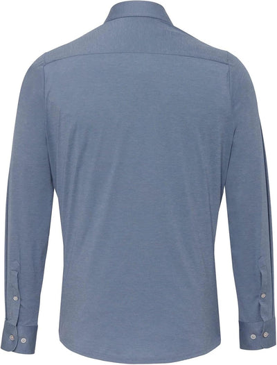 Pure Slim Fit Langarm Hemd Haifischkragen Functional Stretch Ziegelrot 39 Mittelblau, 39 Mittelblau